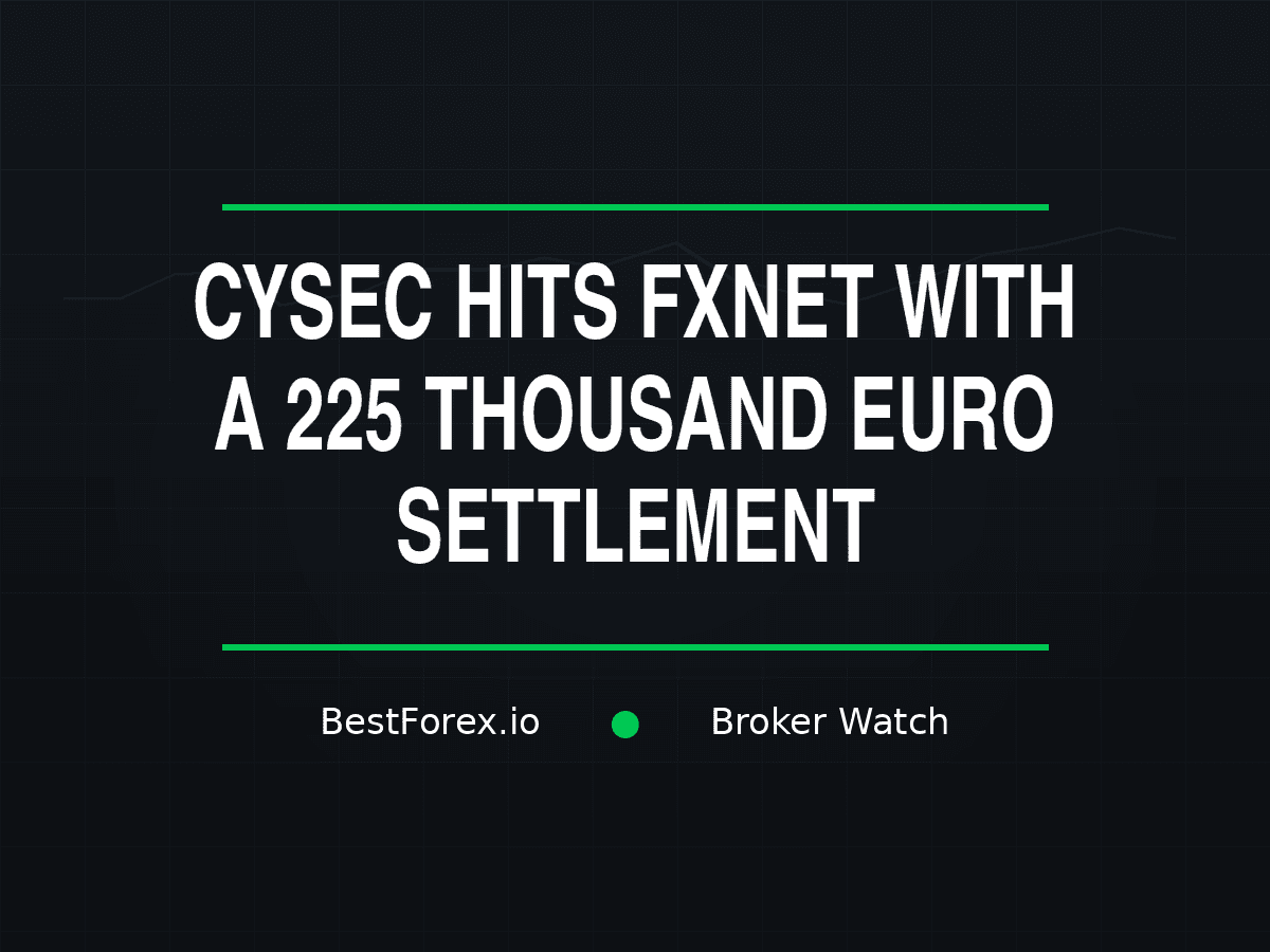 CySEC hits FxNet with a 225 thousand euro settlement — BestForex.io Broker Watch.