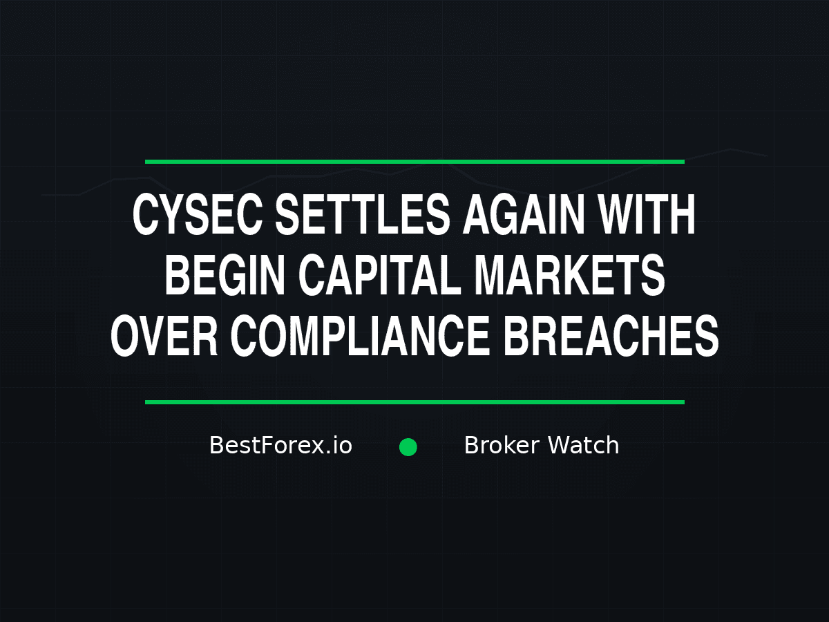 CySEC settles again with Begin Capital Markets over compliance breaches — BestForex.io Broker Watch.