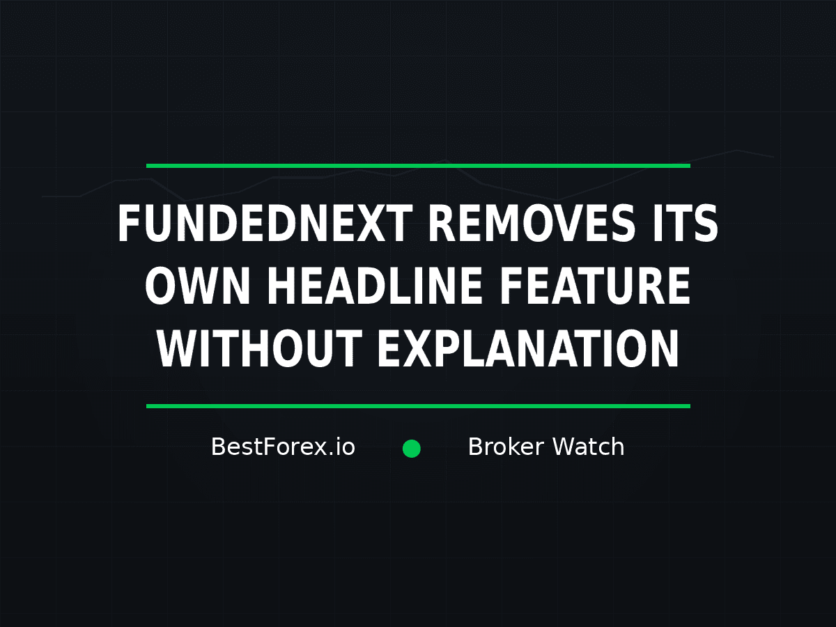 FundedNext removes its headline feature without explanation — BestForex.io Broker Watch