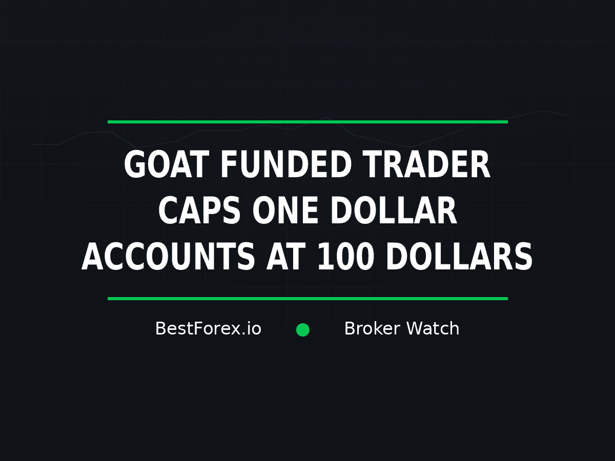 Goat Funded Trader one-dollar account lifetime payout cap — BestForex.io Broker Watch
