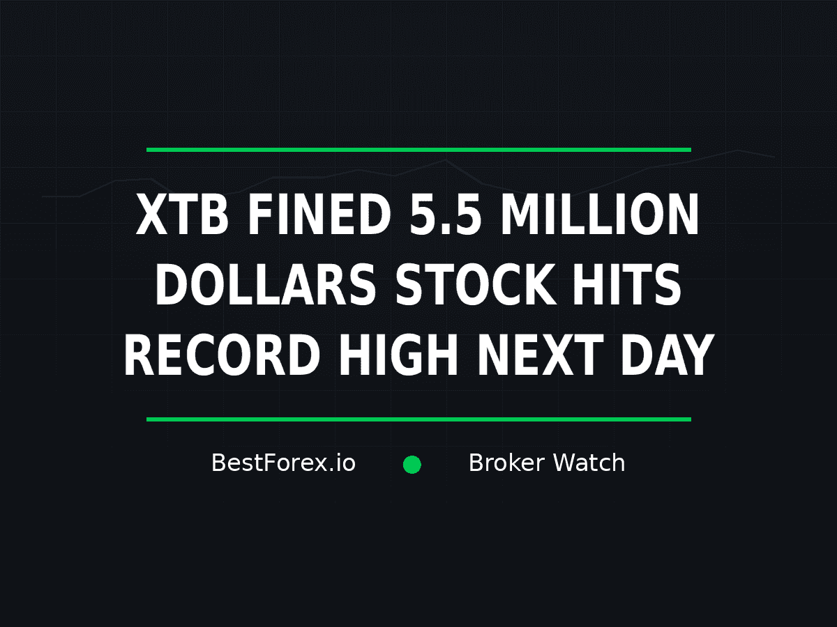 XTB fined 5.5 million dollars before its stock reached a record high — BestForex.io Broker Watch