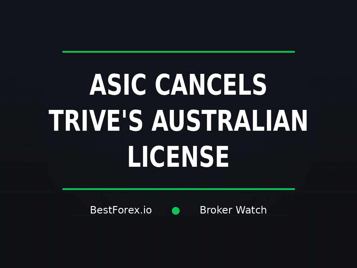 ASIC cancels Trive Australian financial services license — BestForex.io Broker Watch