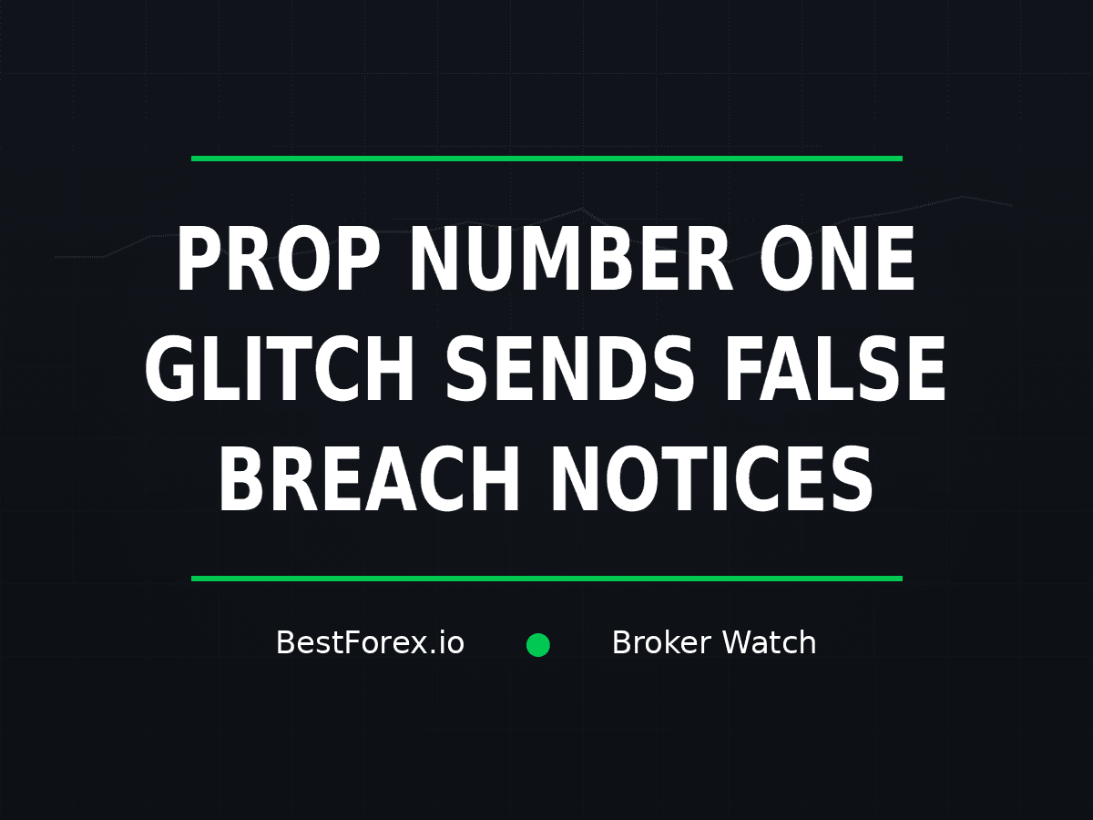 Prop Number One glitch sends false breach notices — BestForex.io Broker Watch