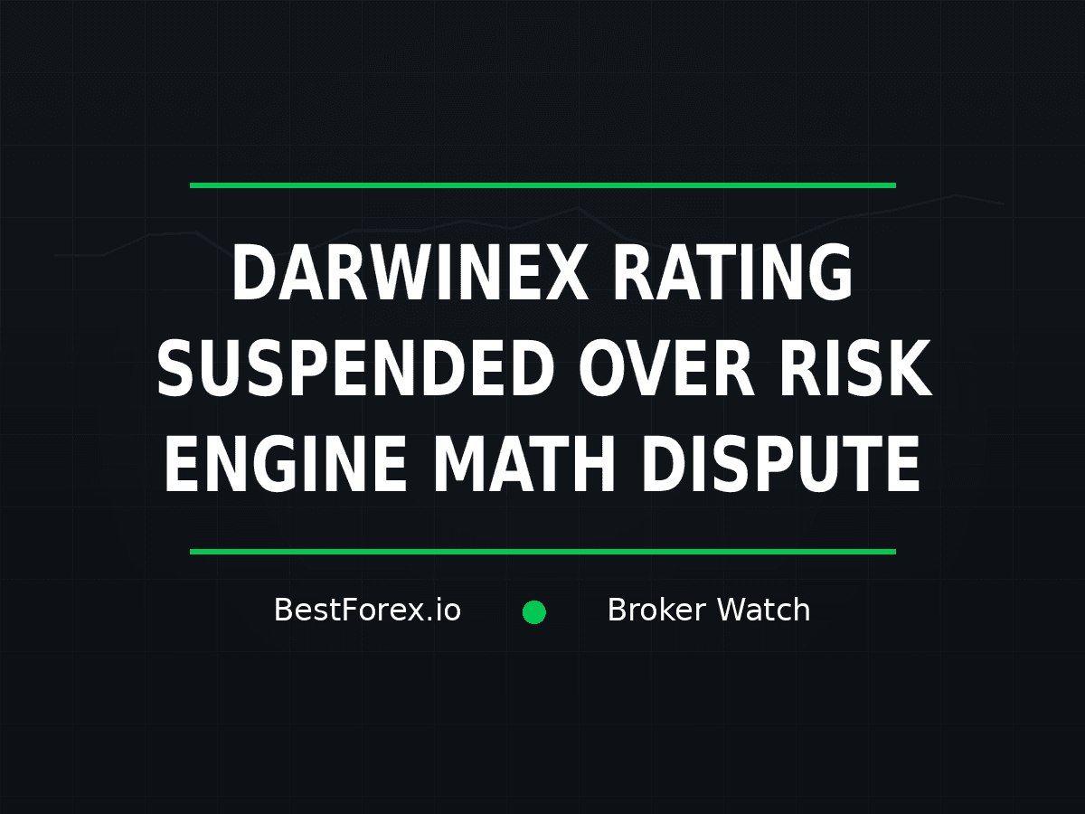 Darwinex rating suspended amid a trader dispute over risk-engine calculations — BestForex.io Broker Watch