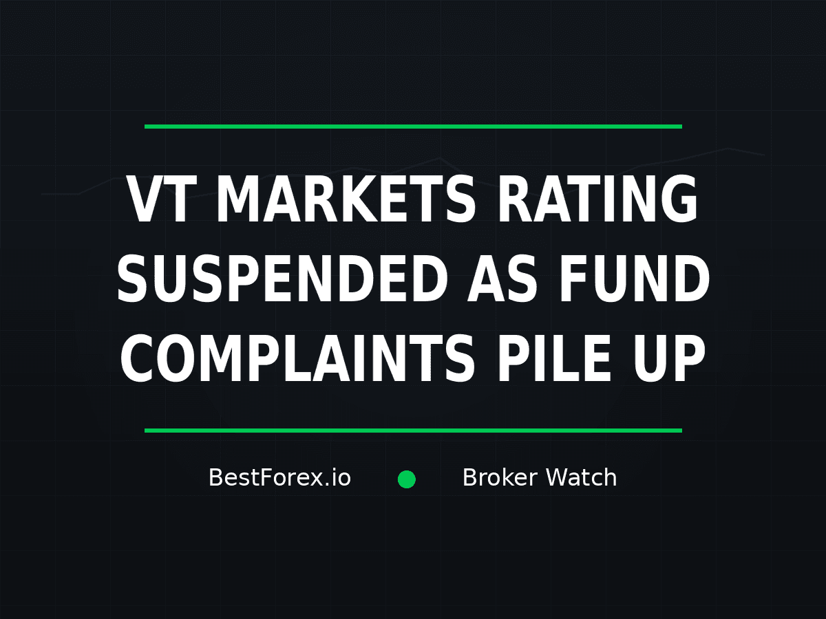 VT Markets rating suspended as traders report fund-access complaints — BestForex.io Broker Watch