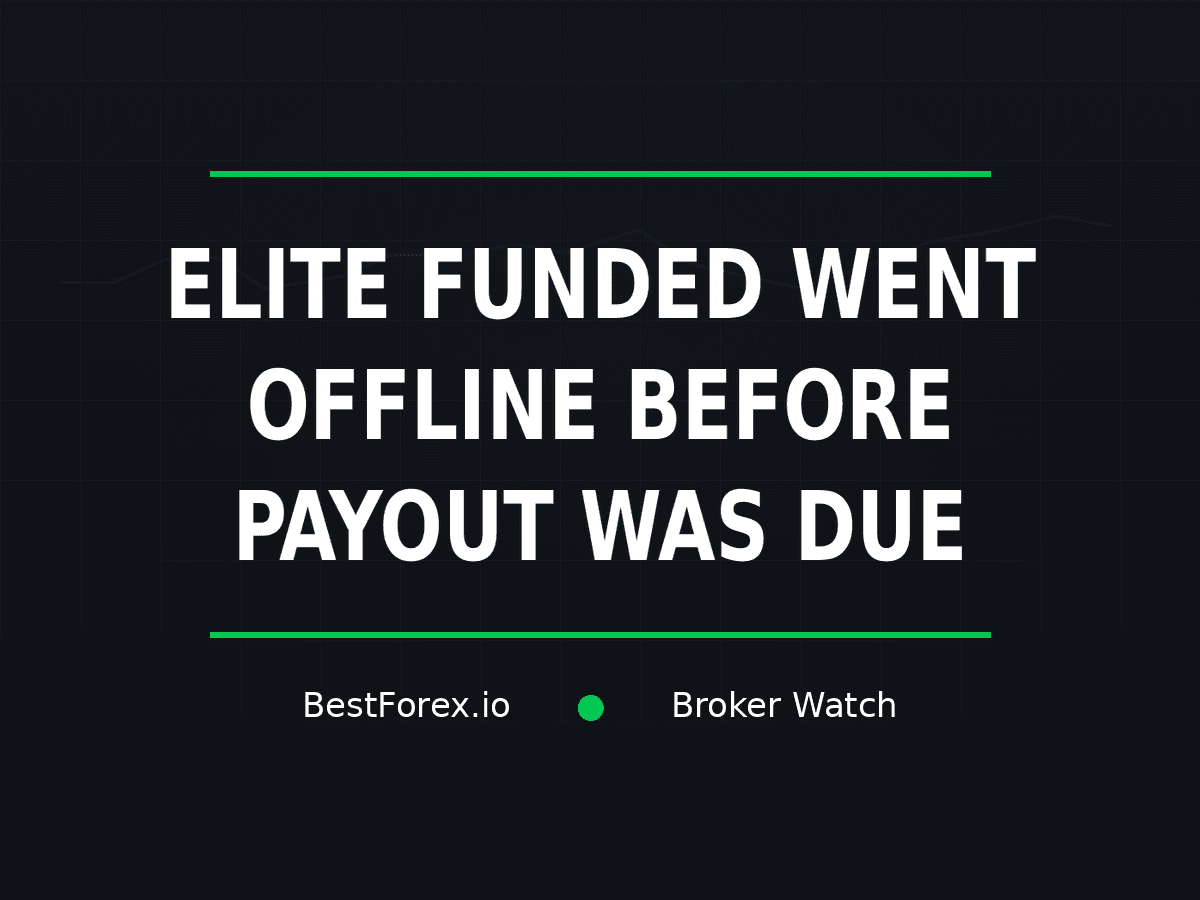 Elite Funded went offline before a trader payout was due — BestForex.io Broker Watch