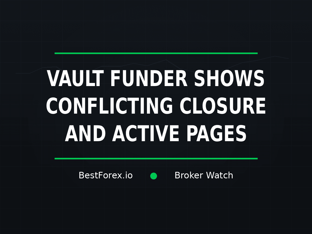 Vault Funder shows conflicting closure messaging and active public pages — BestForex.io Broker Watch