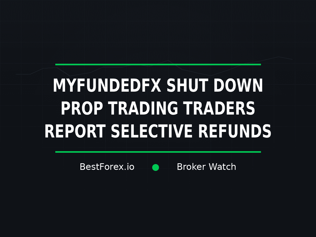 MyFundedFX prop trading shutdown and customer refund reports — BestForex.io Broker Watch