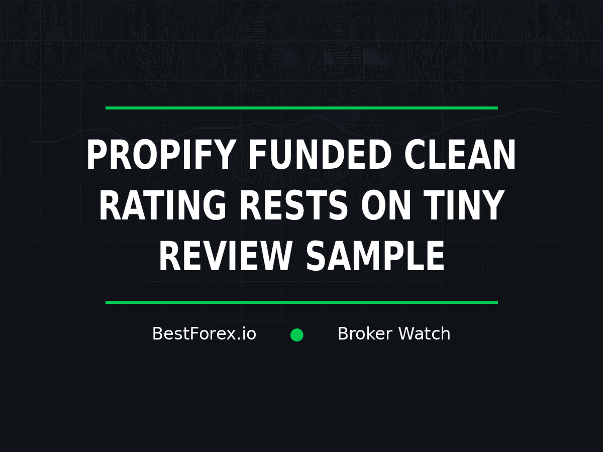 Propify Funded cover says its clean rating is based on a small review sample