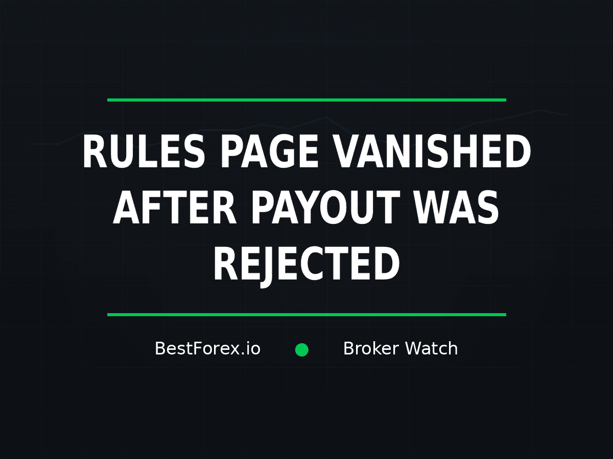 Funded Academy cover says its rules page vanished after a payout was rejected